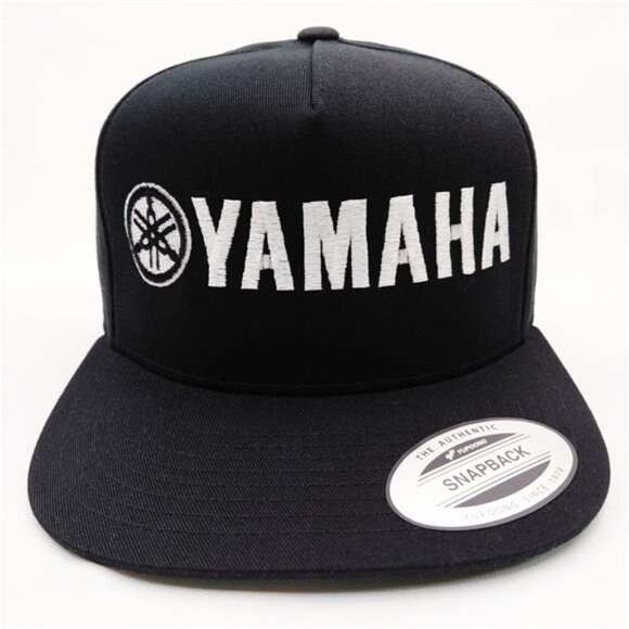 Yamaha Drums Logo Snapback Hat Flat Bill Trucker Cap Black Adjustable Musician main image 4